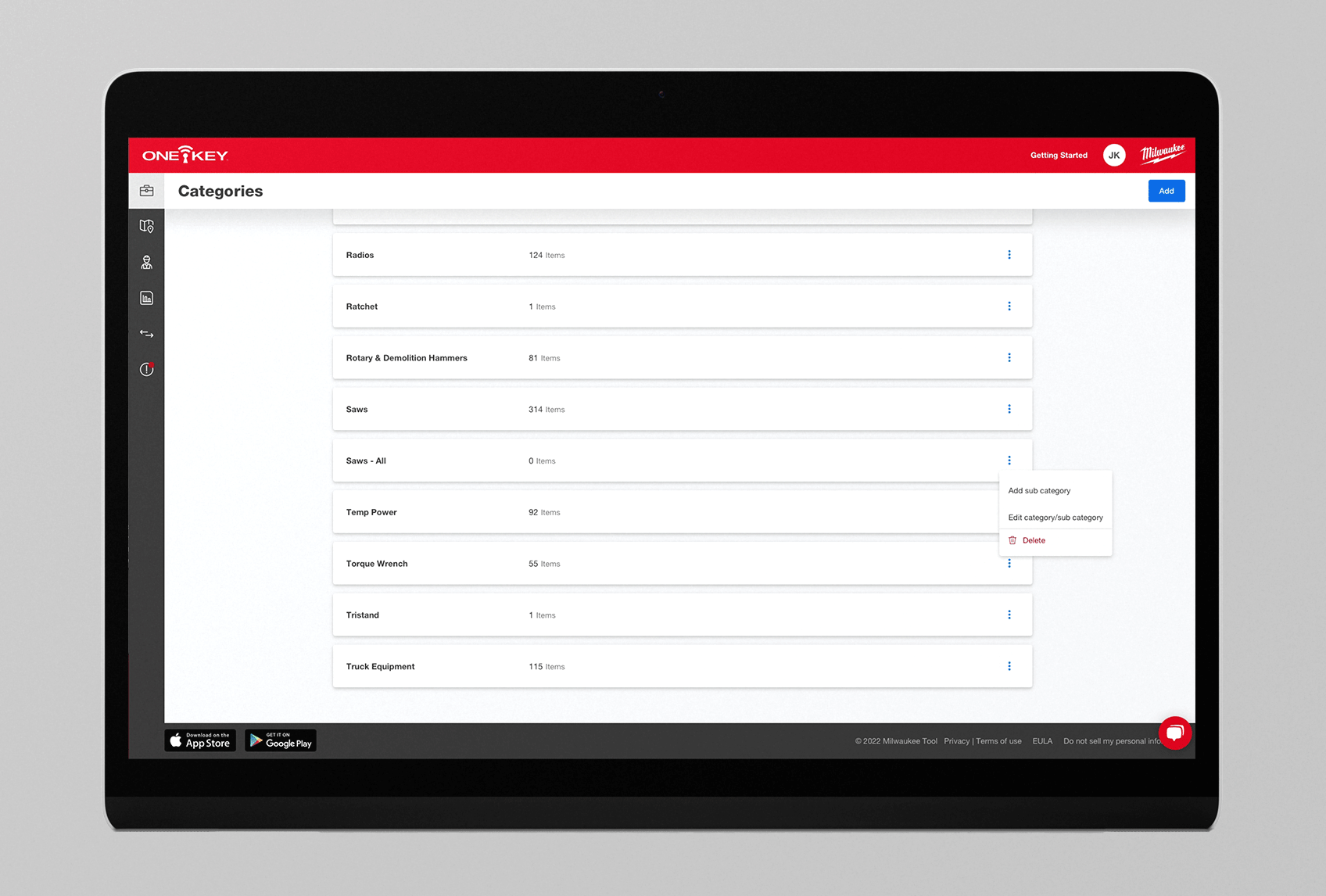 Organize Your Tools and Equipment by Adding Categories and Subcategories