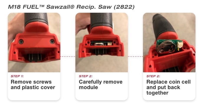 Sawzall - Coin Cell Replacement Steps