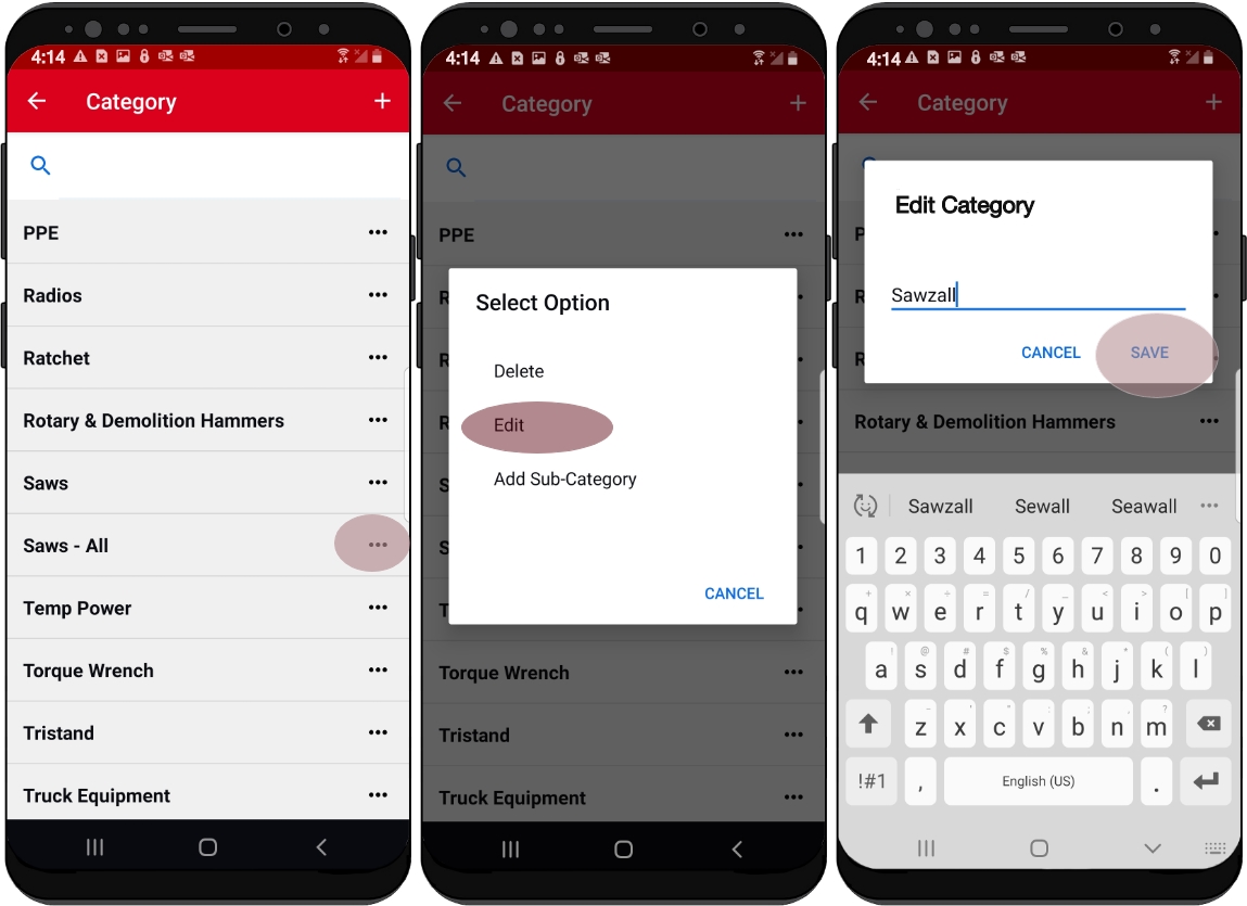 Editing and Deleting Categories and Subcategories