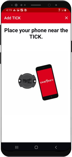 Device pairs with Milwaukee TICK equipment tracker