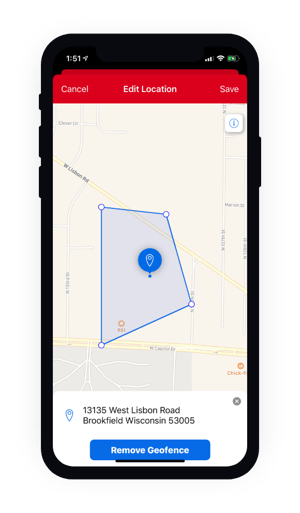 Add a geofence from mobile 