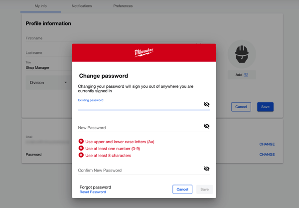 Change your password prompt on desktop