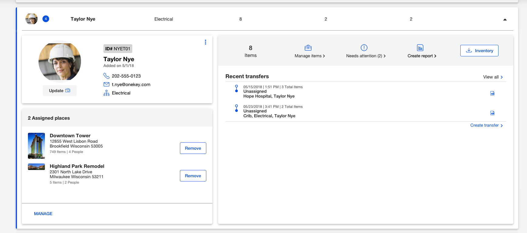 Web: ONE-KEY™ as a Personnel Management Tool (People Overview)