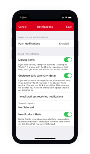 Screenshot of notifications menu on mobile