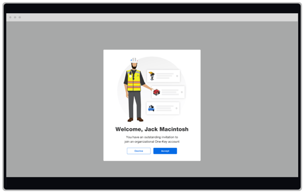 screenshot of One-Key user invitation window
